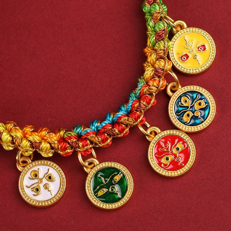 G RoseLady Five-way God of Wealth Tibetan Woven Bracelet (2 gift boxes included)
