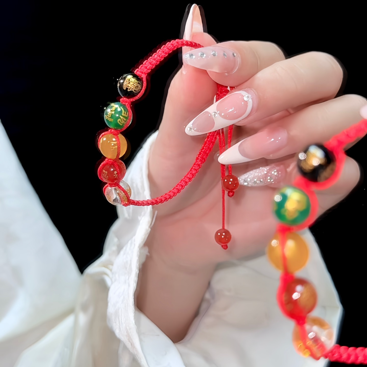 G RoseLady Five-way God of Wealth Red String Woven Bracelet (2 gift boxes included)
